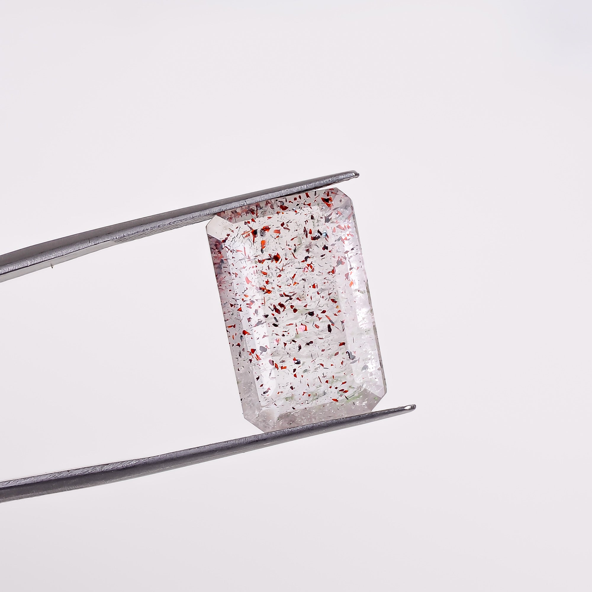 elestial quartz radiant shape cut stone loose gemstone